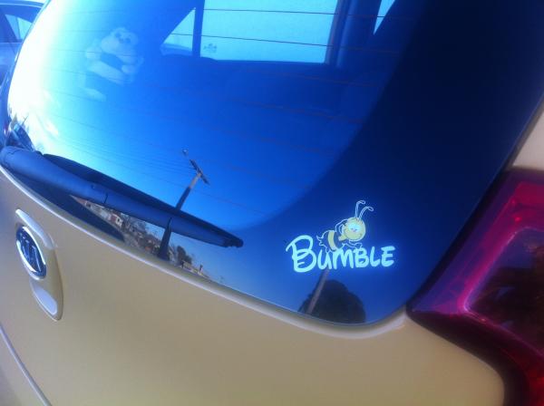Mandy's car is called Bumble - does that qualify? Mandy's car is called Bumble - does that qualify?